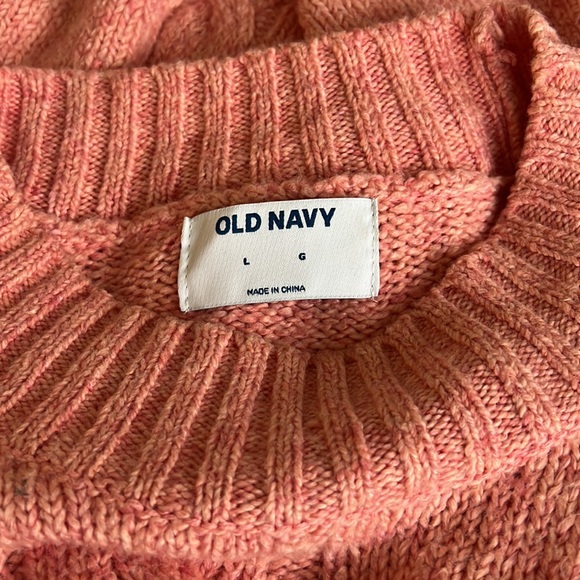 Coral Cable Knit Oversized Sweater- L - Picture 5 of 7